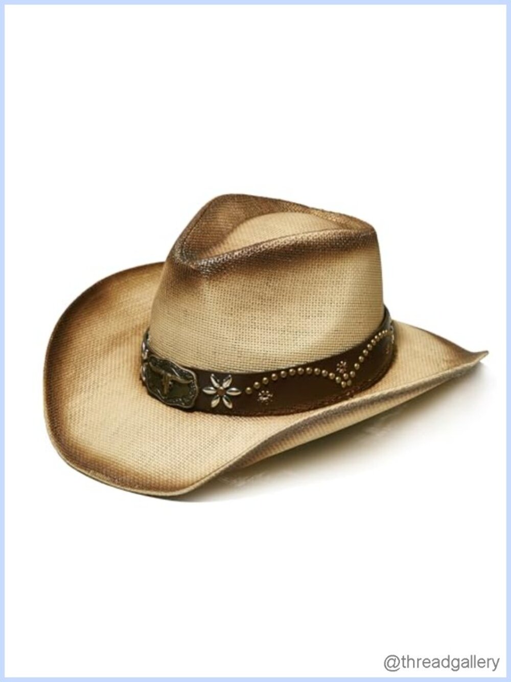 Unisex Wide Brim Raffia Style Straw Cowboy Hat Western Sun Hat
